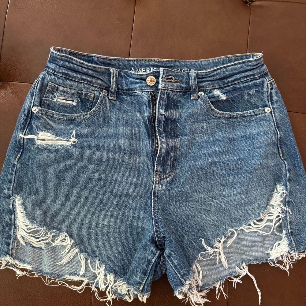American eagle distressed denim mom